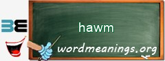 WordMeaning blackboard for hawm